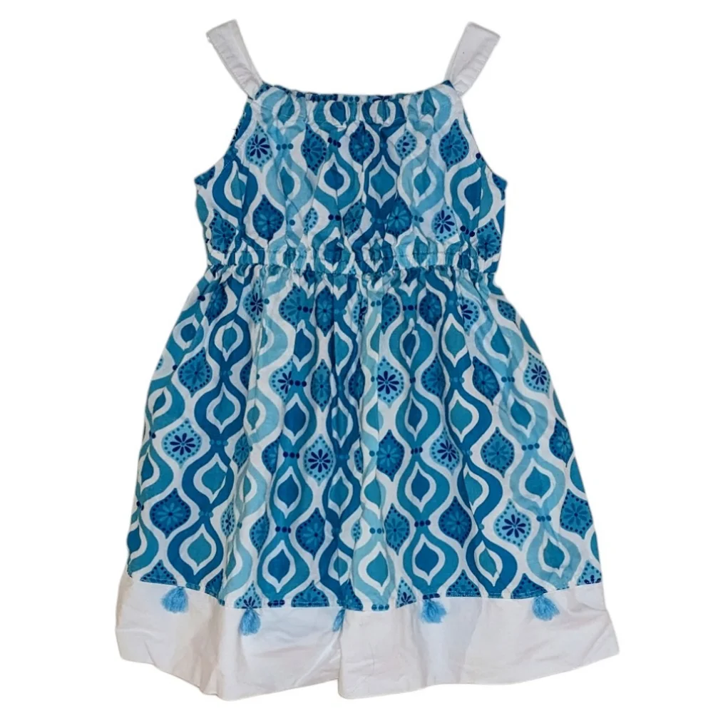 Gymboree Tassel Tile Print Linen Blend Dress